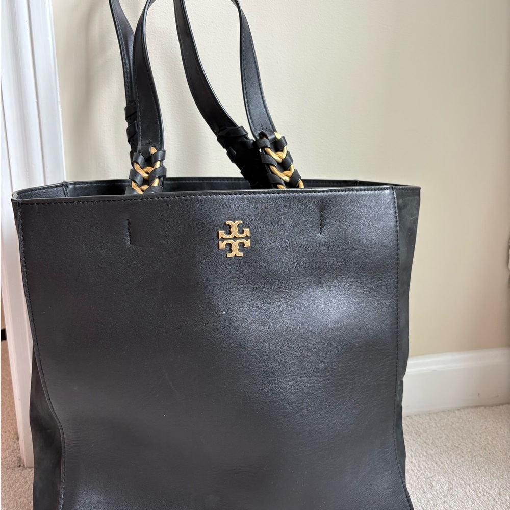 Tory Burch Black Tote with Gold Accents